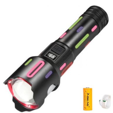 Ліхтар ручний з індикатором заряду, Zoom, UCB - C, АКБ 26650, Power Bank -L-2405-TG